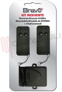 Immagine di KIT RICEVENTE 2 CANALI + 2 TELECOMANDI 433MHZ DA INTERNO