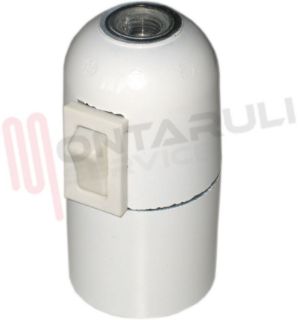 Immagine di PORTALAMPADA E27 LISCIO C/INT. BILANCIERE BIANCO