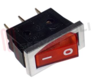Immagine di INTERRUTTORE UNIPOLARE LUMINOSO ROSSO 16A CORNICE CROMATA