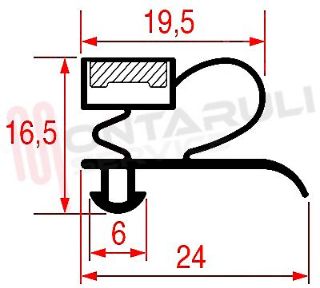 Immagine di GUARNIZIONE MAGNETICA GRIGIA 0533X408MM SEZ.1003