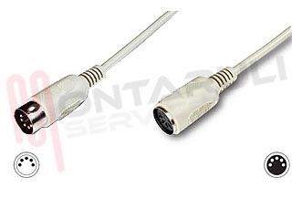 Immagine di CAVO ESTENSIBILE TASTIERA 5 POLI M/F DIN L=2MT.