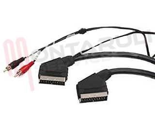 Immagine di CAVO SCART 21 POLI /2 RCA MASCHIO OUTPUT MT.1,5
