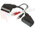 Immagine di CAVO SCART 21 POLI /1 SCART FEMMINA/ 2 RCA MASCHIO OUT CM.20