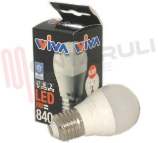 Immagine di LAMPADA SFERA LED E27 8W 230V 6000°K (RESA63W)