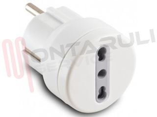 Immagine di ADATTATORE SCHUKO 1 PRESA BIVALENTE 16A BIANCO
