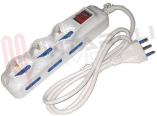 Immagine di PRESA MULTIPLA 3PR. SCHUKO+6PRESE BIVALENTI C/INTERRUTOR 16A