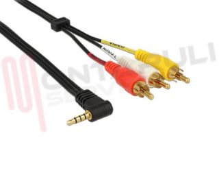 Immagine di CAVO AUDIO-VIDEO 3 RCA MASCHIO / JACK MASCHIO 3,5MM MT.1,5