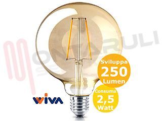 Immagine di LAMPADA GLOBO FUME' LED E27 2.5W 230V 3000°K RESA/26 ANTIQUE