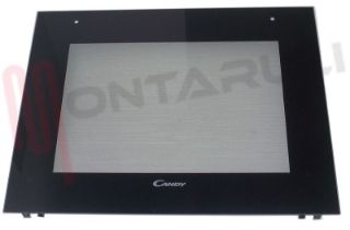 Immagine di VETRO FORNO CON FORI  MANIGLIA ALT.470X595MM. NERO