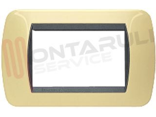 Immagine di PLACCA 3 POSTI METALLO GIALLO SCOOTE SERIE LIVING