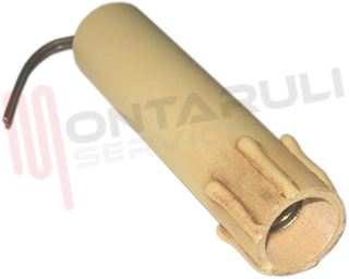 Immagine di PORTALAMPADA CANDELA FINTA CERA LEGNO E14 L=10CM.